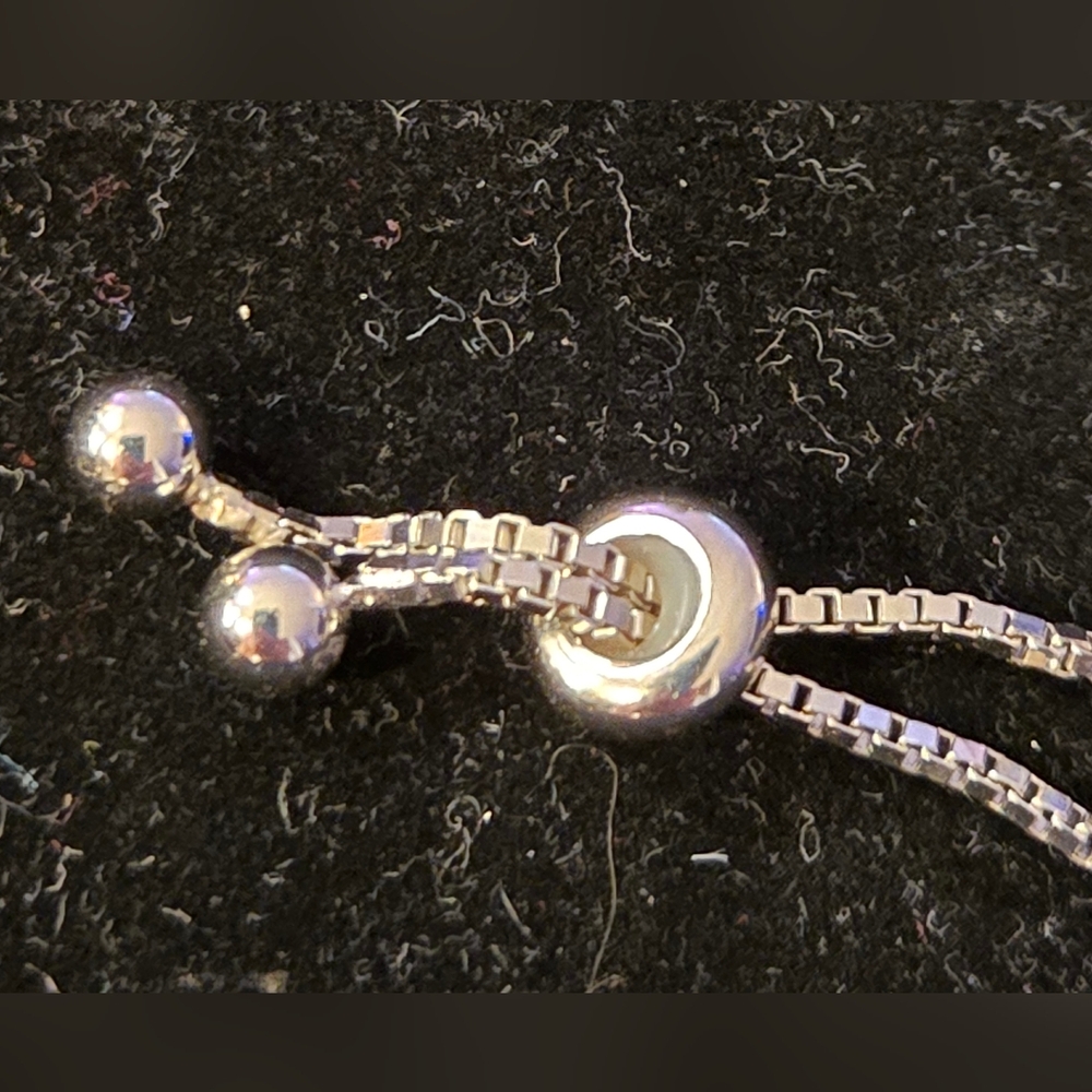 Sterling Silver Rectangular Opal Bolo Bracelet Ad… - image 5